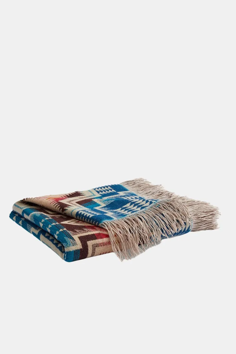 Pendleton Harding Star Fringed Throw (Royal Blue)