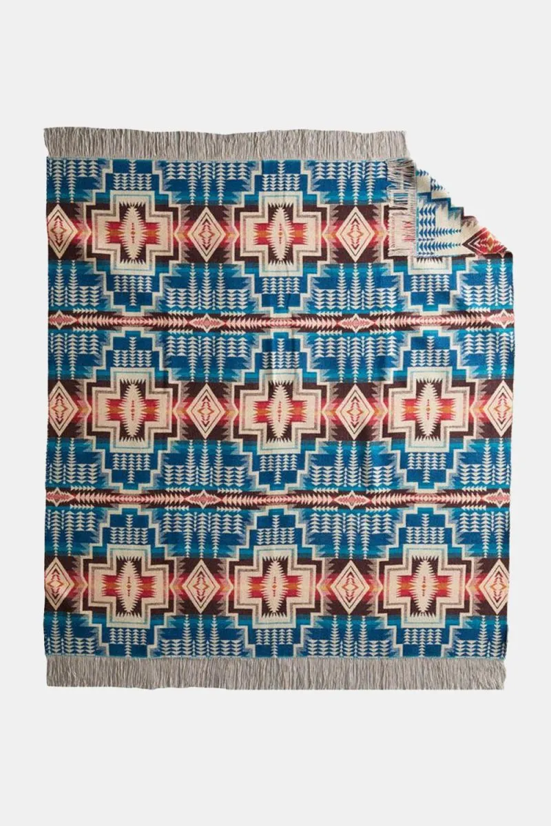 Pendleton Harding Star Fringed Throw (Royal Blue)