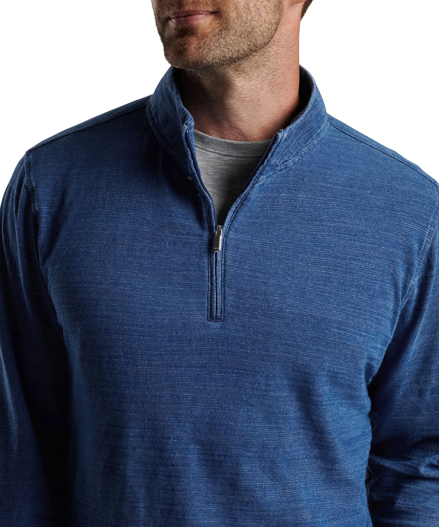 Peter Millar Slub Knit Quarter- Zip Pullover