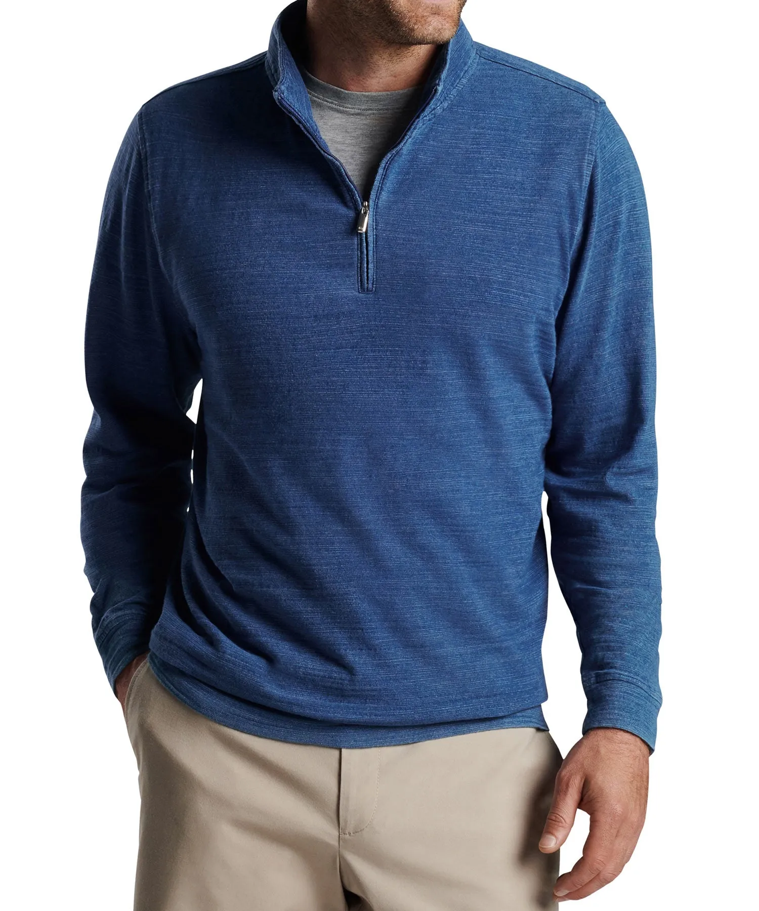 Peter Millar Slub Knit Quarter- Zip Pullover