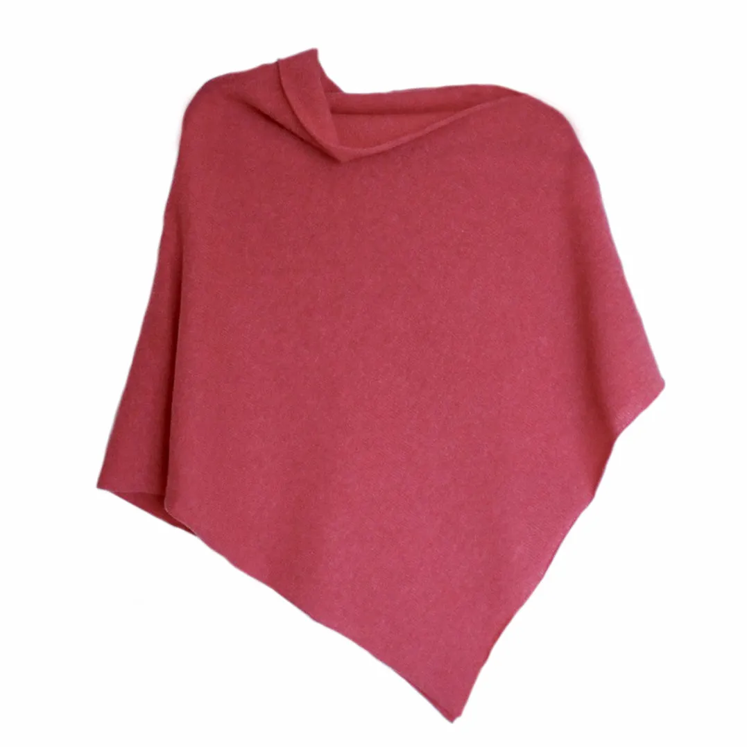 Poncho Soft Merino Lambswool fuchsia Pink