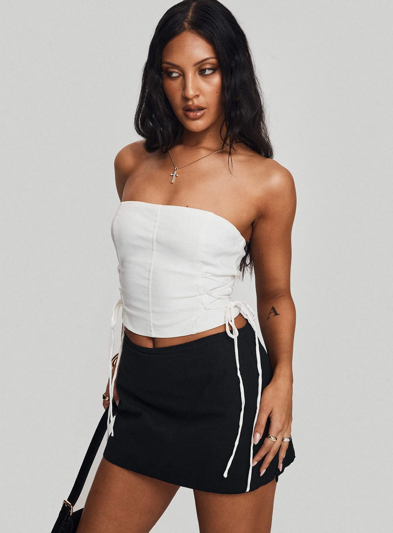 Poppet Strapless Top White