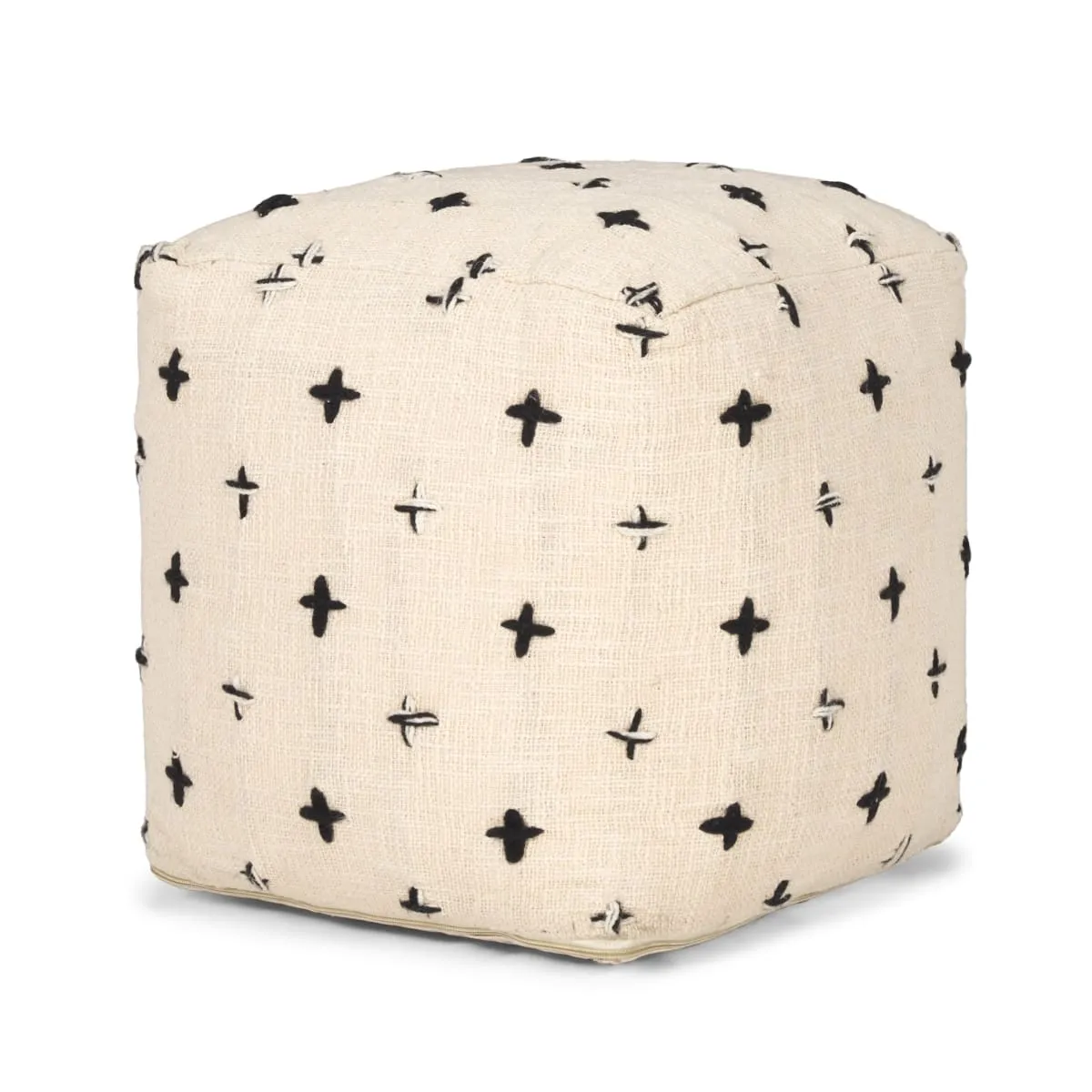 Saanvi Pouf Cream Wool