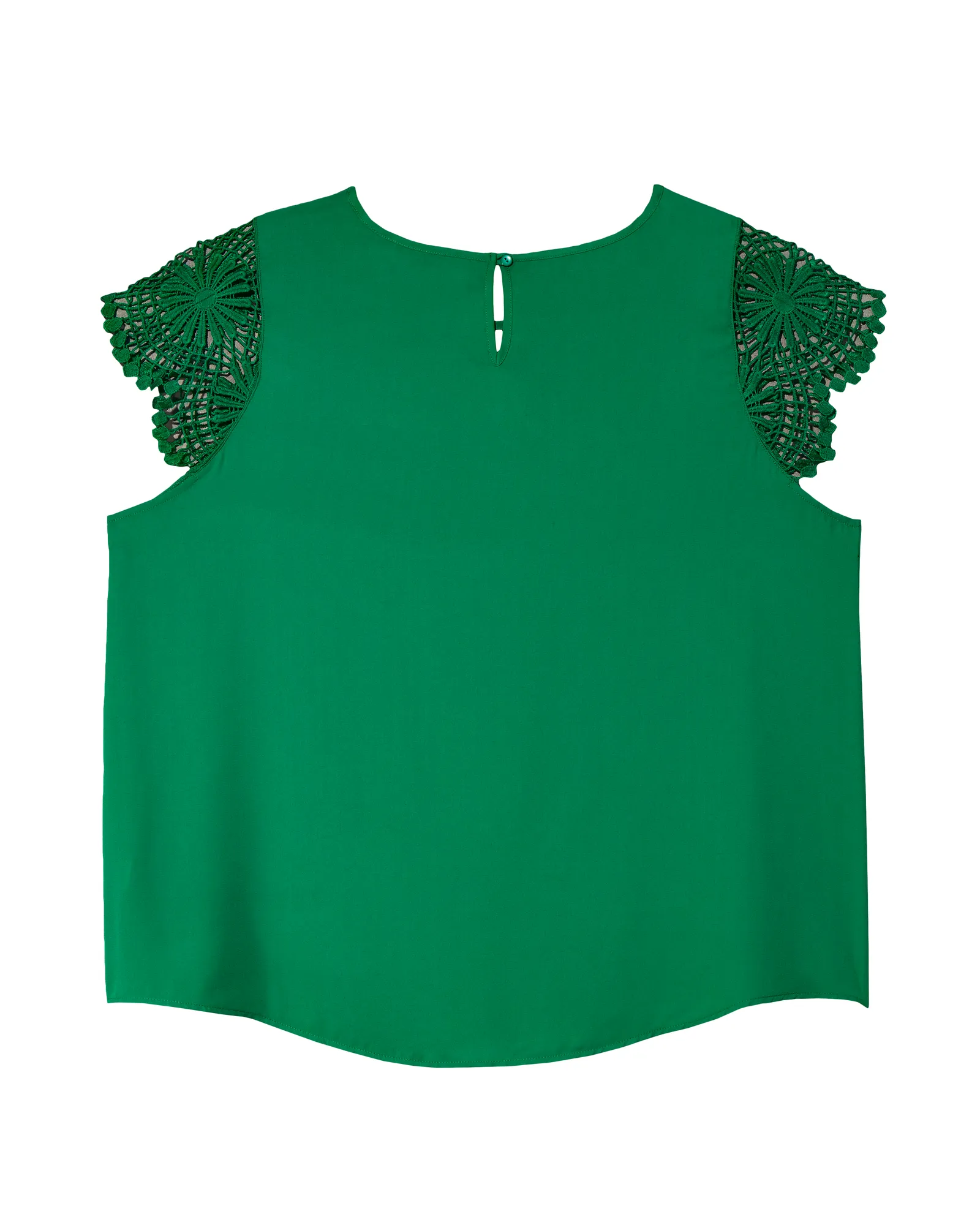 Sherry Short Lace Sleeve Front Pleat Top | Forest Green