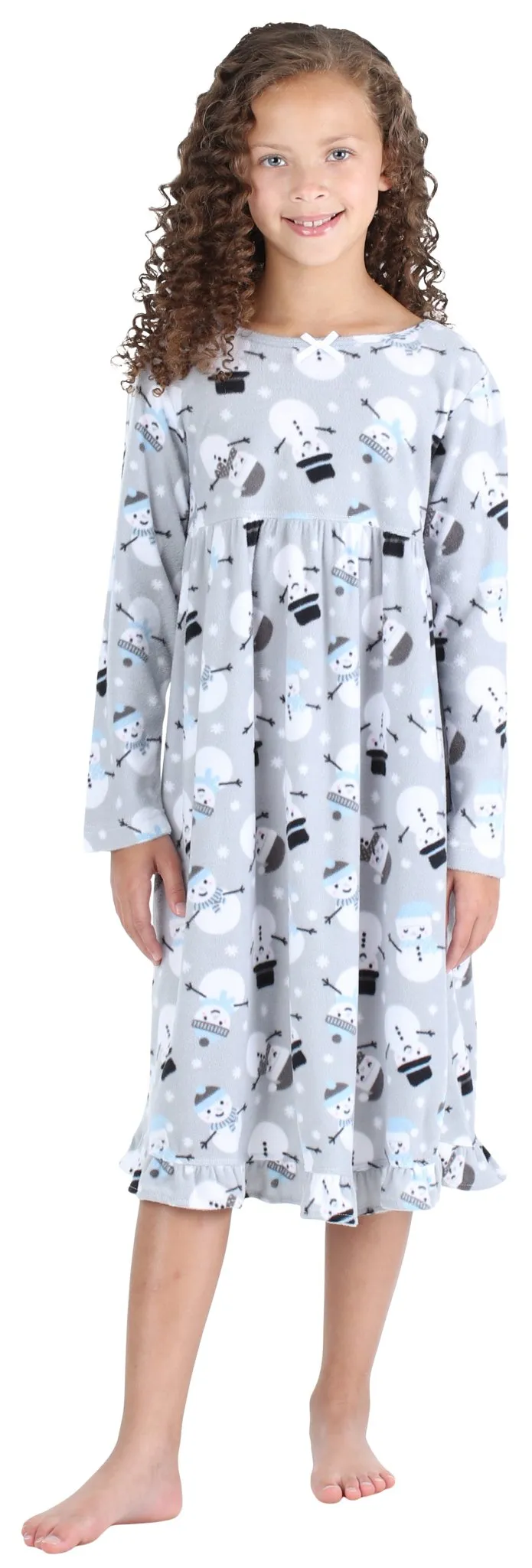 SleepytimePjs Christmas Family Matching Winter Snowman Grey Fleece Pajamas