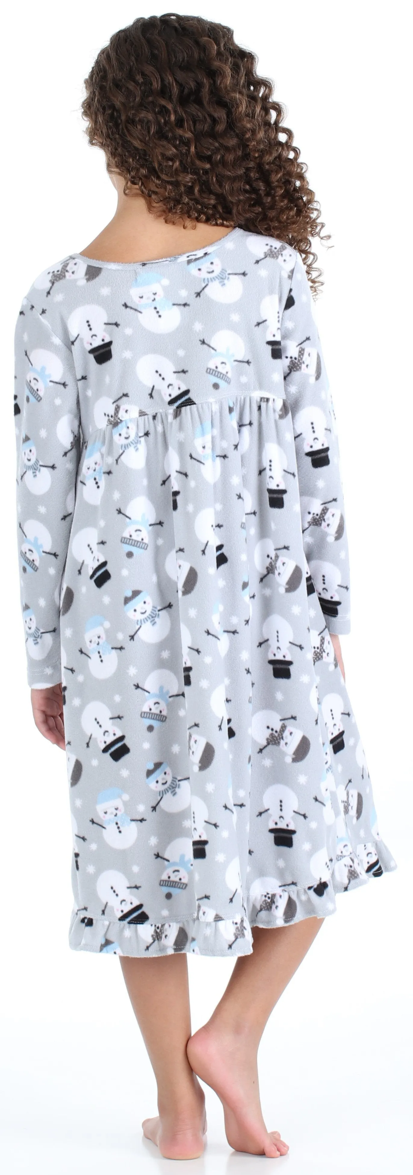 SleepytimePjs Christmas Family Matching Winter Snowman Grey Fleece Pajamas