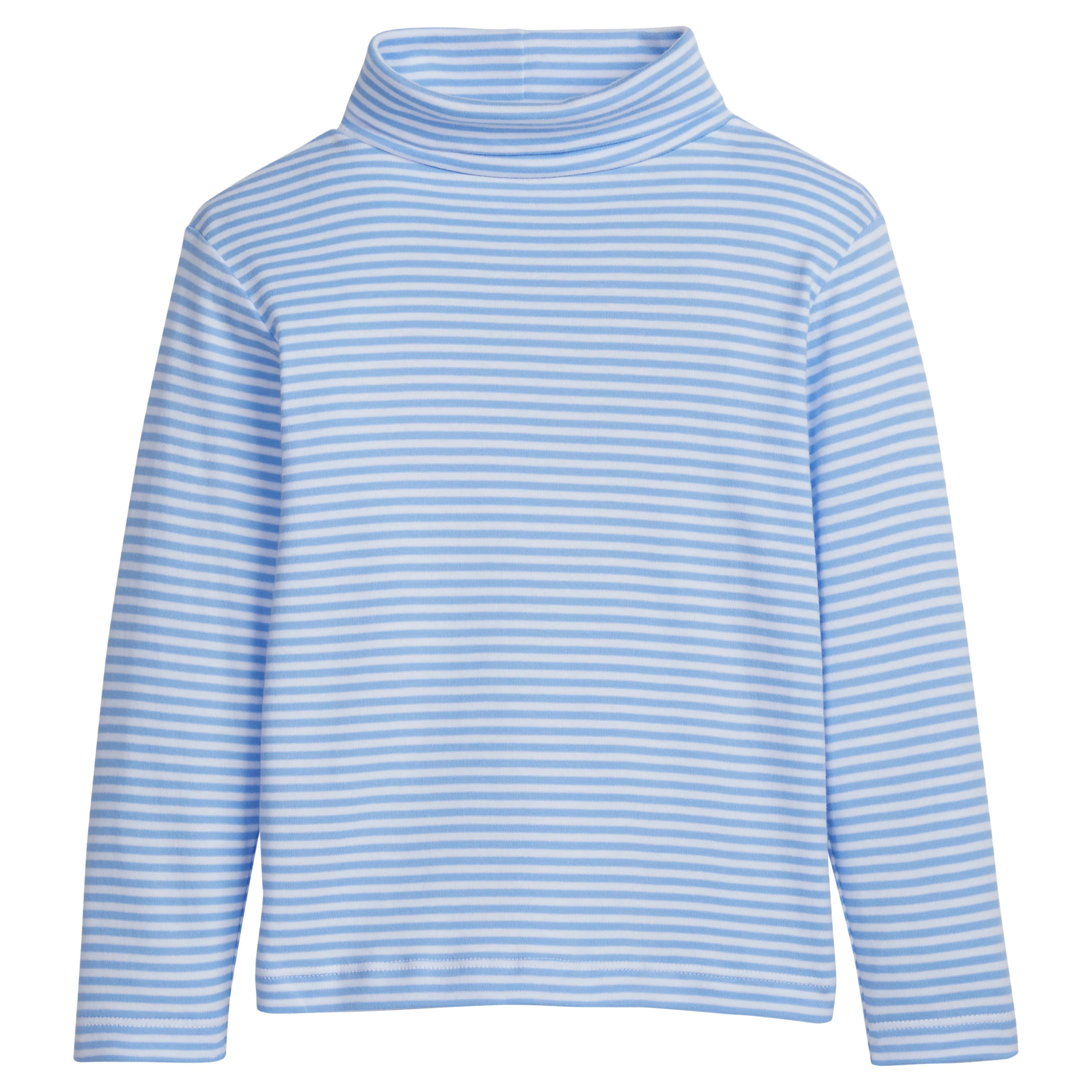 Striped Turtleneck - Light Blue