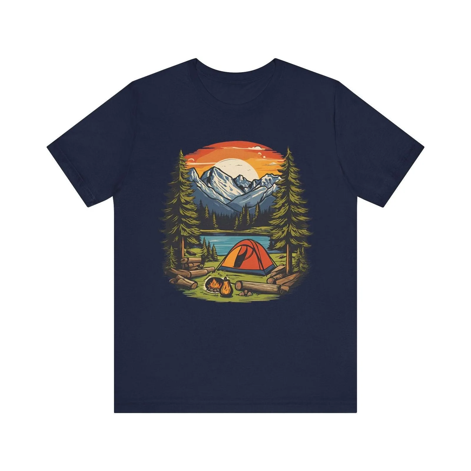 Summer Camp Mountain Campfire Retreat T Shirt