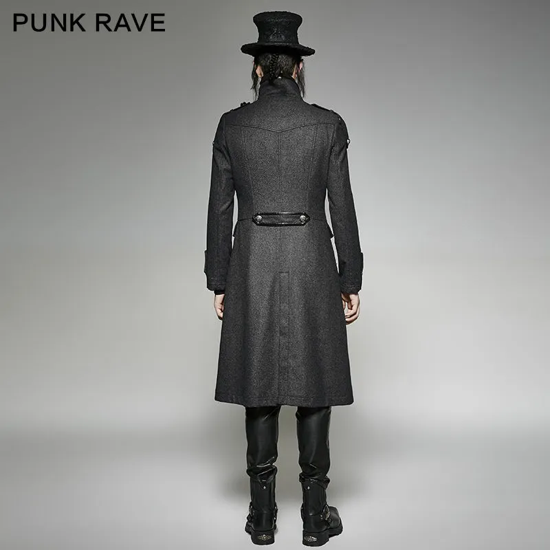 Vintage Long Gothic Trench Coats For Men