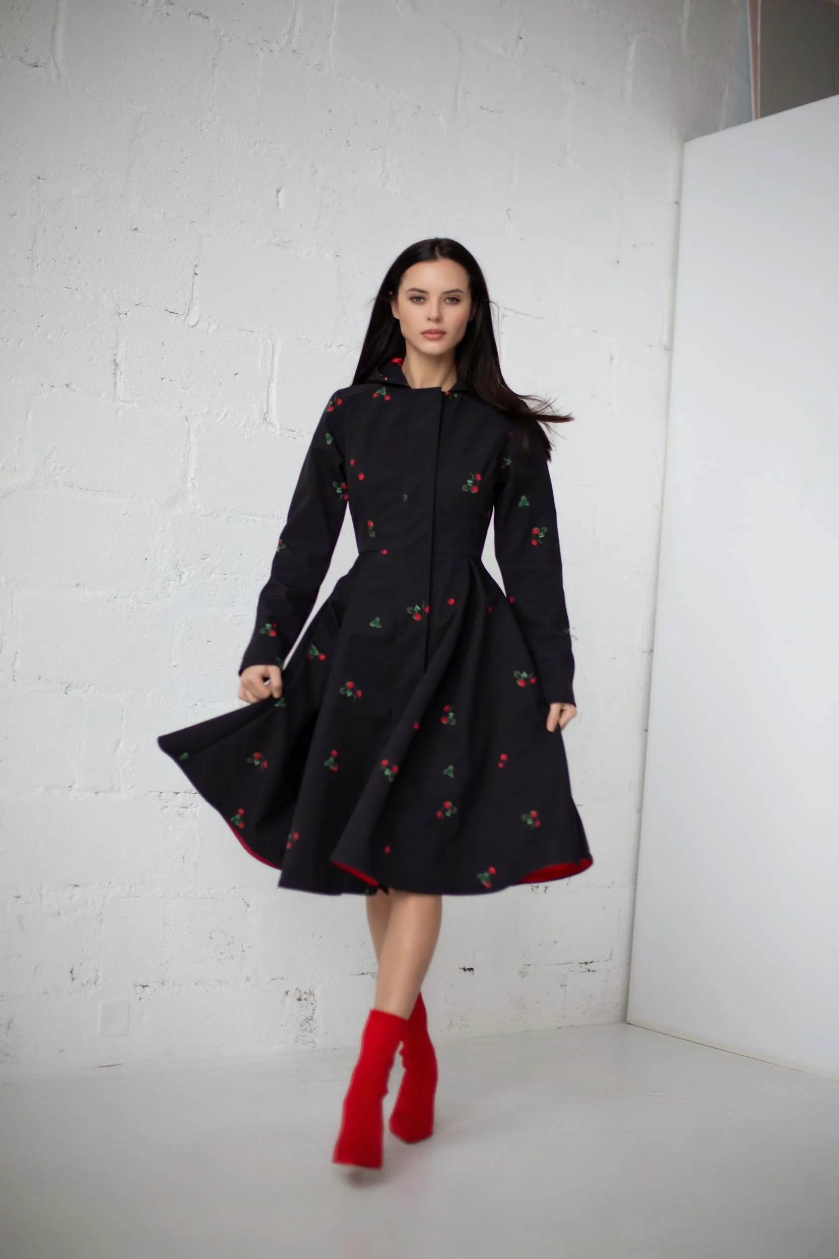 Wild Strawberry Raincoat Black