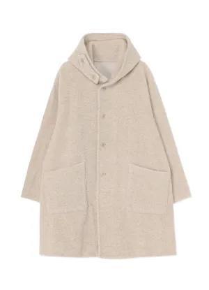 WOOL BREND PILE HOODED COAT