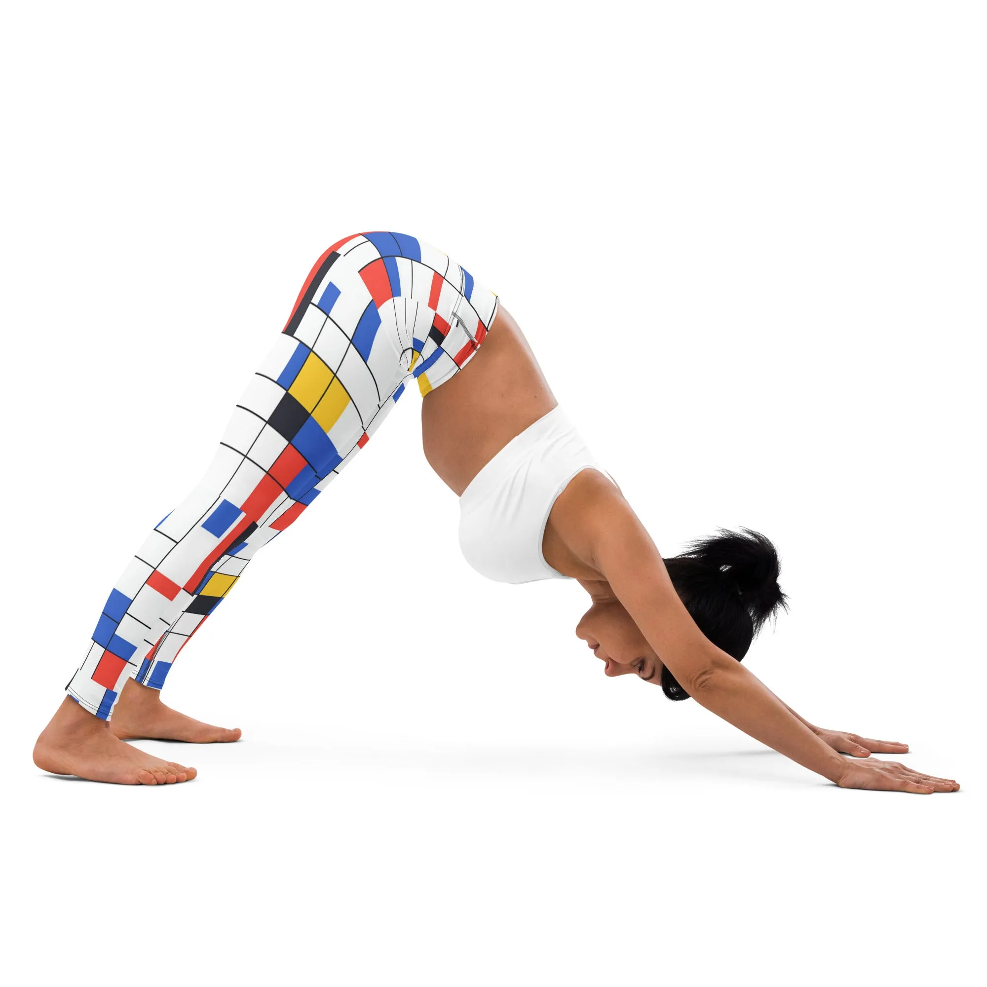 Yoga Leggings / Piet Mondrian AI created design 06/24 / Art lover's joga leggings / Trendy fashion set / Modern art leggings